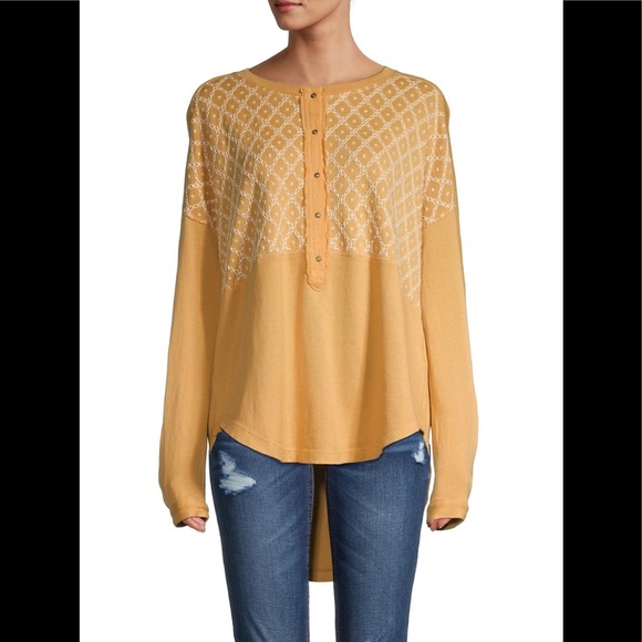 NWT Free People Free Spirit High-Low Henley* - Picture 4 of 6